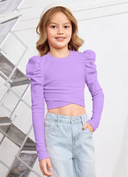 Lavender Colour Eanna New Latest Fancy Kids Lycra Top Collection 1 Eanna